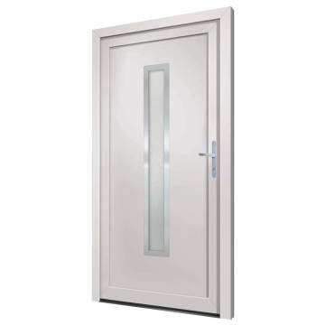 Front Door White 108x208 cm PVC - Secure & Stylish Entrance