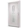 Front Door White 108x208 cm PVC - Secure & Stylish Entrance