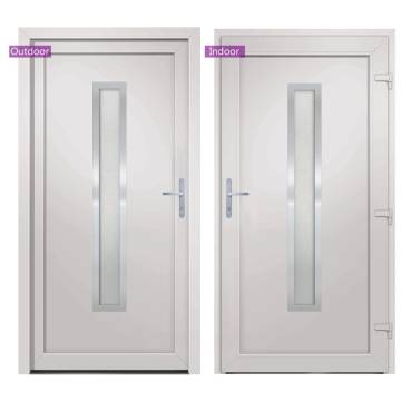 Front Door White 108x208 cm PVC - Secure & Stylish Entrance