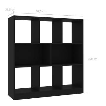 Stylish Black Book Cabinet - 97.5x29.5x100 cm | Hipomarket