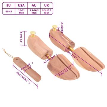 Shoe Stretcher with Horn - Solid Cedar EU 44-45 | Hipomarket