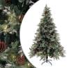 Pre-lit Christmas Tree with Pine Cones Green&White 120 cm PVC&PE Size 120 x 65 cm Quantity in Package 1 Number of Branch Tips Number of LEDs 