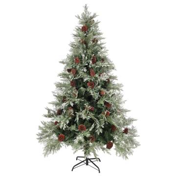 Pre-lit Christmas Tree with Pine Cones - 120 cm Green & White