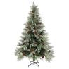 Pre-lit Christmas Tree with Pine Cones - 120 cm Green & White