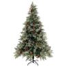 Pre-lit Christmas Tree with Pine Cones - 120 cm Green & White