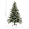 Pre-lit Christmas Tree with Pine Cones - 120 cm Green & White