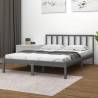 Bed Frame Grey Solid Wood Pine 160x200 cm Colour grey Size 160 x 200 cm 