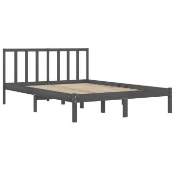 Grey Solid Wood Pine Bed Frame 160x200 cm | Hipomarket UK