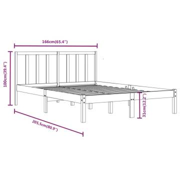 Grey Solid Wood Pine Bed Frame 160x200 cm | Hipomarket UK