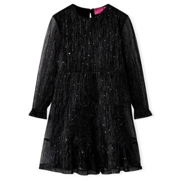 Kids' Long Sleeve Black Dress | Stylish & Comfy Age 7-8