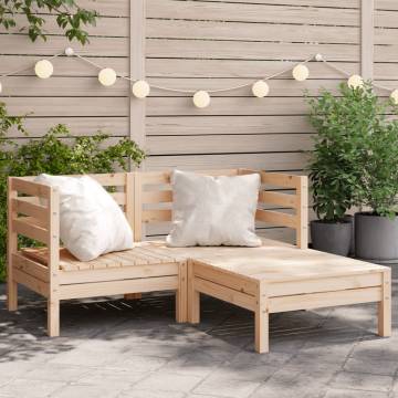 Garden Sofa 2-Seater with Footstool - Solid Pine Comfort