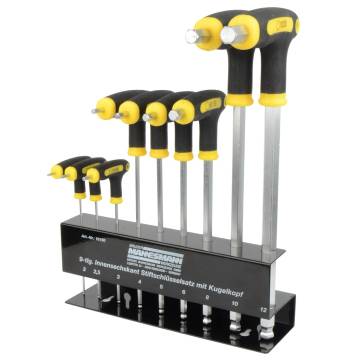 Brüder Mannesmann 9 Piece Hex Key & Ballpoint Wrench Set