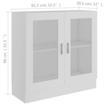 Vitrine Cabinet White 82.5x30.5x80 cm - Stylish & Durable Storage