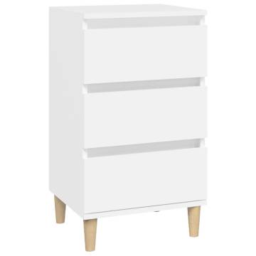 Stylish White Bedside Cabinet | Engineered Wood 40x35x70 cm