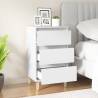 Stylish White Bedside Cabinet | Engineered Wood 40x35x70 cm