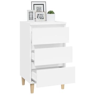 Stylish White Bedside Cabinet | Engineered Wood 40x35x70 cm