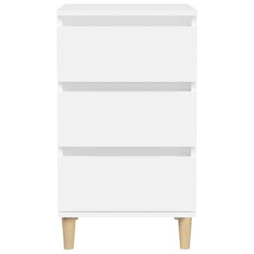 Stylish White Bedside Cabinet | Engineered Wood 40x35x70 cm