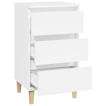 Stylish White Bedside Cabinet | Engineered Wood 40x35x70 cm