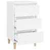 Stylish White Bedside Cabinet | Engineered Wood 40x35x70 cm