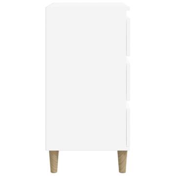 Stylish White Bedside Cabinet | Engineered Wood 40x35x70 cm