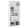 5-Tier Book Cabinet White - Engineered Wood Stylish Storage