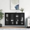 Wall Mounted Cabinets 2 pcs Black Engineered Wood Colour black Quantity in Package 2 Model leaf black 