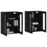 Elegant Black Wall Mounted Cabinets - 2 pcs | HipoMarket