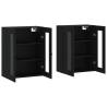 Elegant Black Wall Mounted Cabinets - 2 pcs | HipoMarket