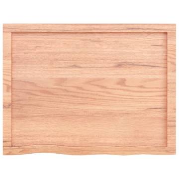 Light Brown Wall Shelf - Solid Oak Wood | Hipo Market