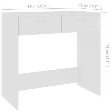 Sleek White Desk 80x40x75 cm - Engineered Wood | HipoMarket