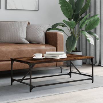 Elegant Smoked Oak Coffee Table - 100x50x35 cm | HiPoMarket