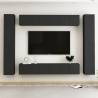 10 Piece TV Cabinet Set Black Engineered Wood Colour black Quantity in Package 10 Width 60 cm 