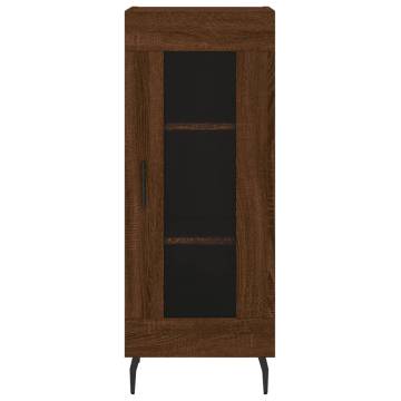 Elegant Highboard in Brown Oak - Engineered Wood Storage