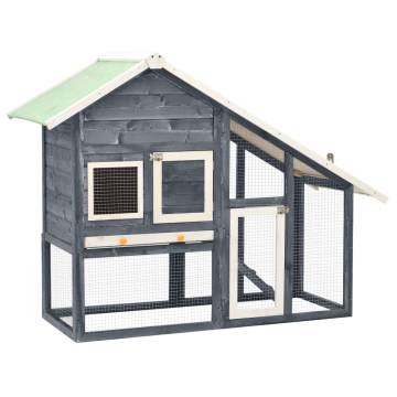 Grey & White Rabbit Hutch - 140x63x120 cm | HipoMarket