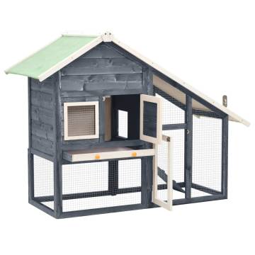 Grey & White Rabbit Hutch - 140x63x120 cm | HipoMarket