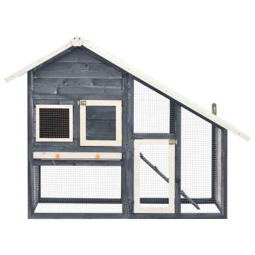 Grey & White Rabbit Hutch - 140x63x120 cm | HipoMarket