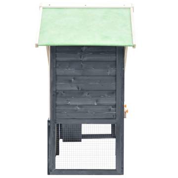 Grey & White Rabbit Hutch - 140x63x120 cm | HipoMarket