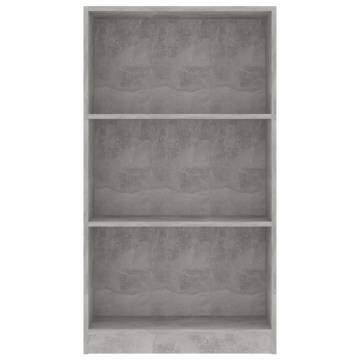 3-Tier Book Cabinet in Concrete Grey - Stylish & Practical