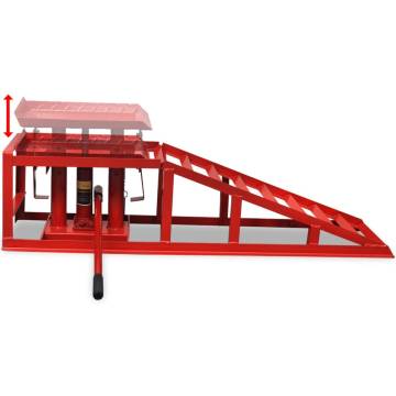 Car Repair Ramps 2 pcs Red Steel | Heavy-Duty & Durable