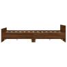 Brown Oak Bed Frame with Headboard & Footboard - 120x200 cm