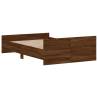 Brown Oak Bed Frame with Headboard & Footboard - 120x200 cm