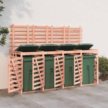 Quadruple Wheelie Bin Storage - Solid Wood Douglas | Hipo Market