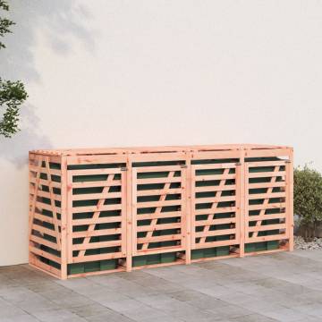 Quadruple Wheelie Bin Storage - Solid Wood Douglas | Hipo Market