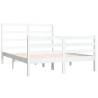 White Solid Wood Pine Bed Frame 120x190 cm - Small Double