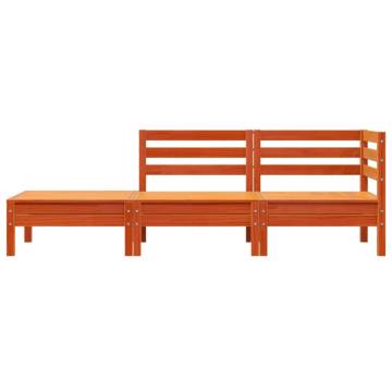 Garden Sofa 3-Seater Wax Brown Solid Wood Pine | HipoMarket