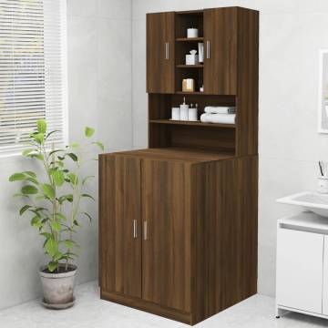 Washing Machine Cabinet Brown Oak - Stylish Storage Solution