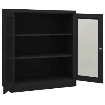 Office Cabinet with Planter Box - Anthracite Steel 90x40x128 cm