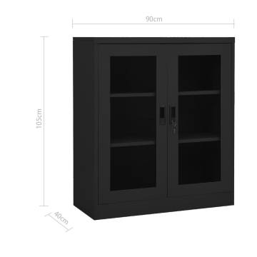 Office Cabinet with Planter Box - Anthracite Steel 90x40x128 cm