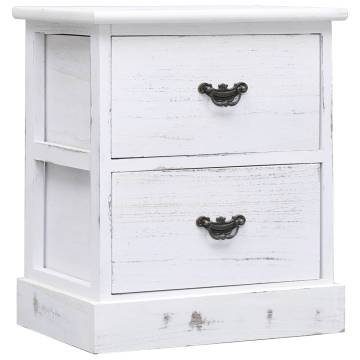 Elegant White Bedside Cabinet - Vintage Charm | HipoMarket UK