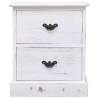 Elegant White Bedside Cabinet - Vintage Charm | HipoMarket UK